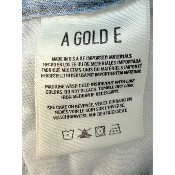 Agolde Skewed Skirt Womens Distressed 26 Light Blue Denim Mini - Picture 6 of 8